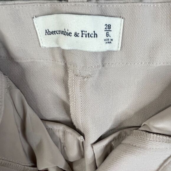 Abercrombie & Fitch Cargo Pants Womens 29/8 Tan Pleated Straight High Rise 28x31 - Picture 11 of 13